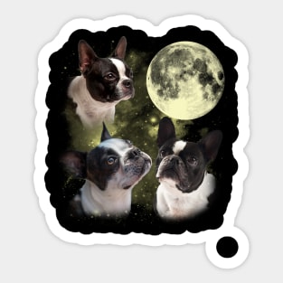 Boston Terriers The Moon Classic Dog Breed Sticker